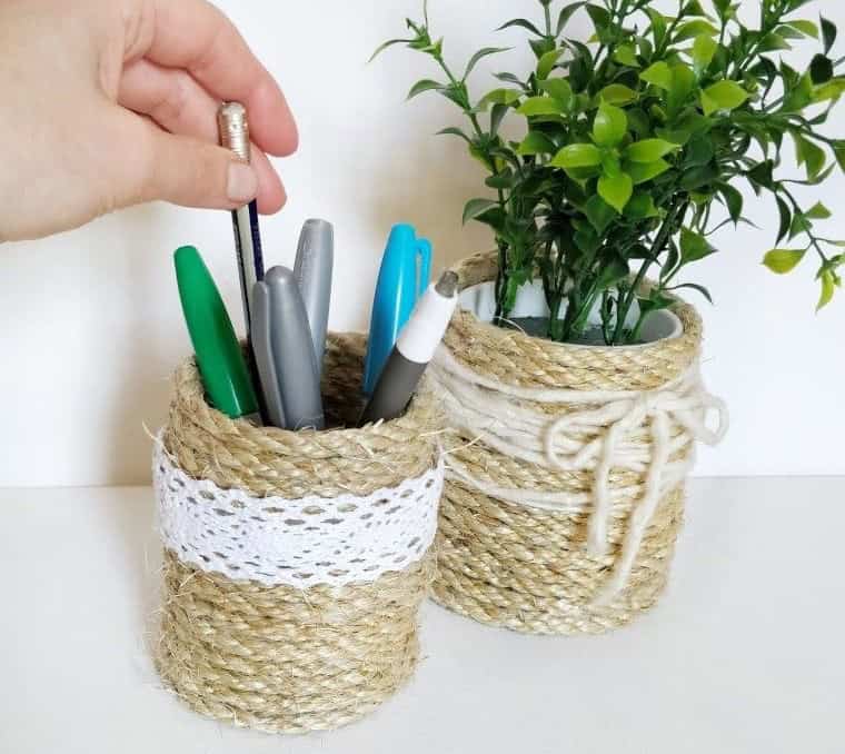 DIY Rope Basket Organizers