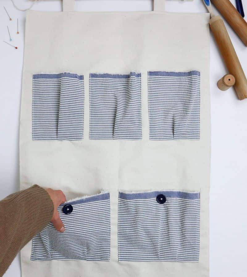 DIY Hanging Organizer with Pockets