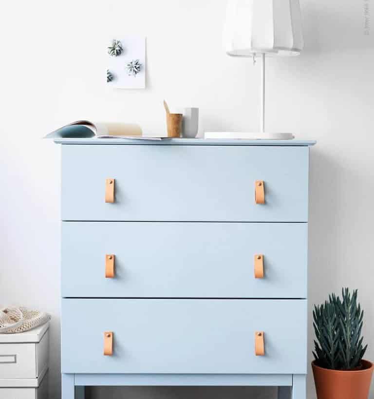 Office Cabinet with Leather Pull Handles