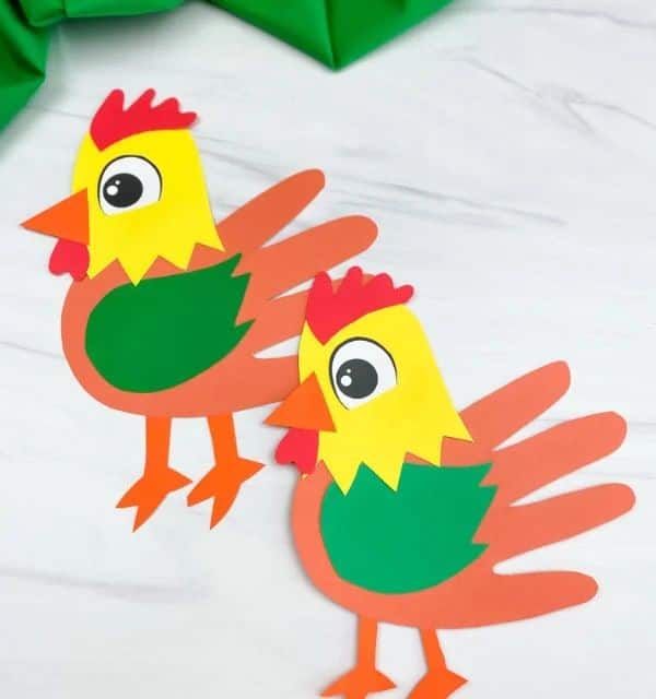 Handprint Rooster Craft For Kids