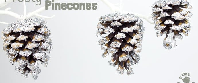 Snowy Pinecone Tree Ornaments