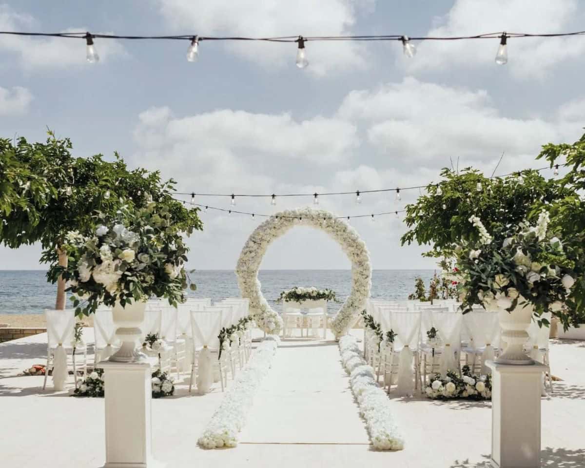 Flower-Lined Aisle