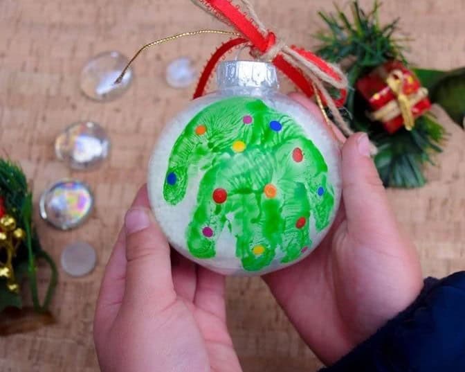 Handprint Christmas Tree Ornament