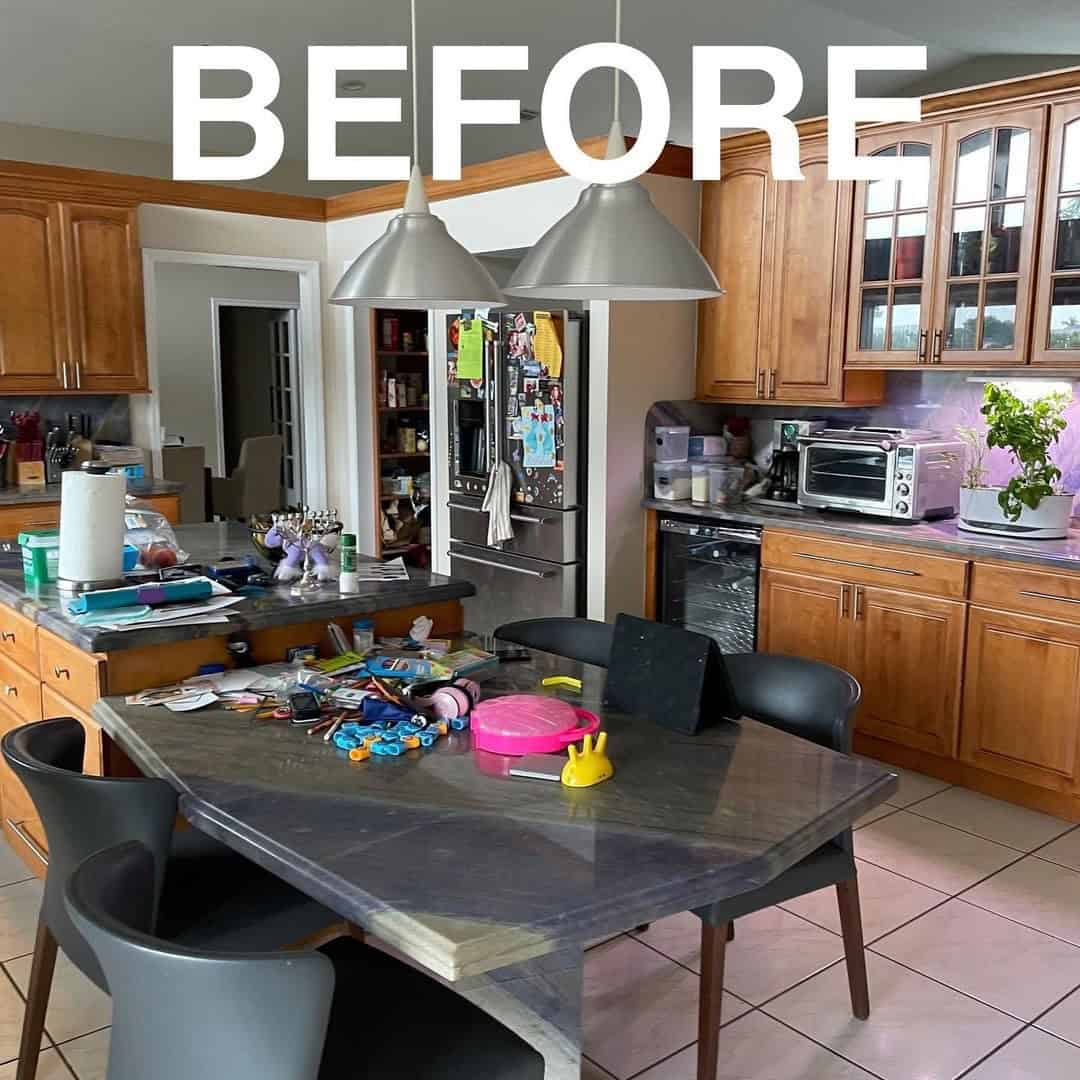 BEFORE: FEATURELESS DATED KITCHEN