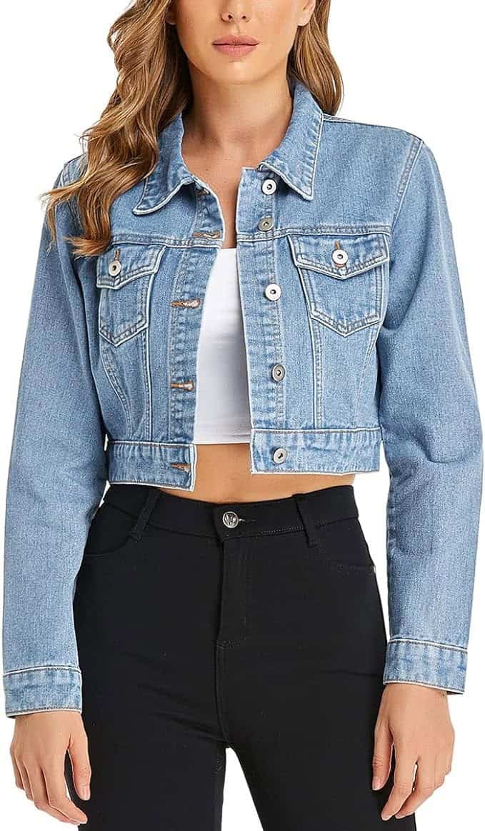 2 CROPPED SWEATER + JEANS + DENIM JACKET