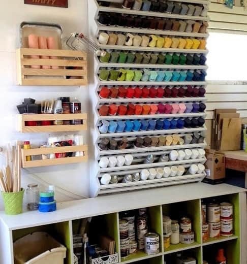 DIY Woodshop Spray Paint Rack