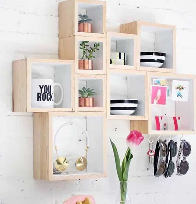 Floating Cube Shelves