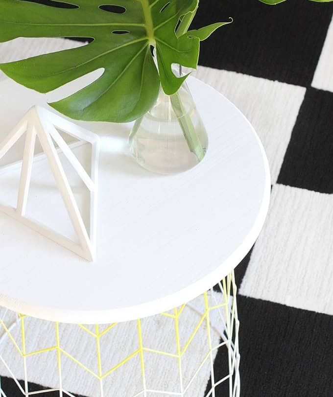 DIY Wire Basket Side Table