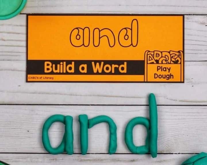 Playdough Word Cards