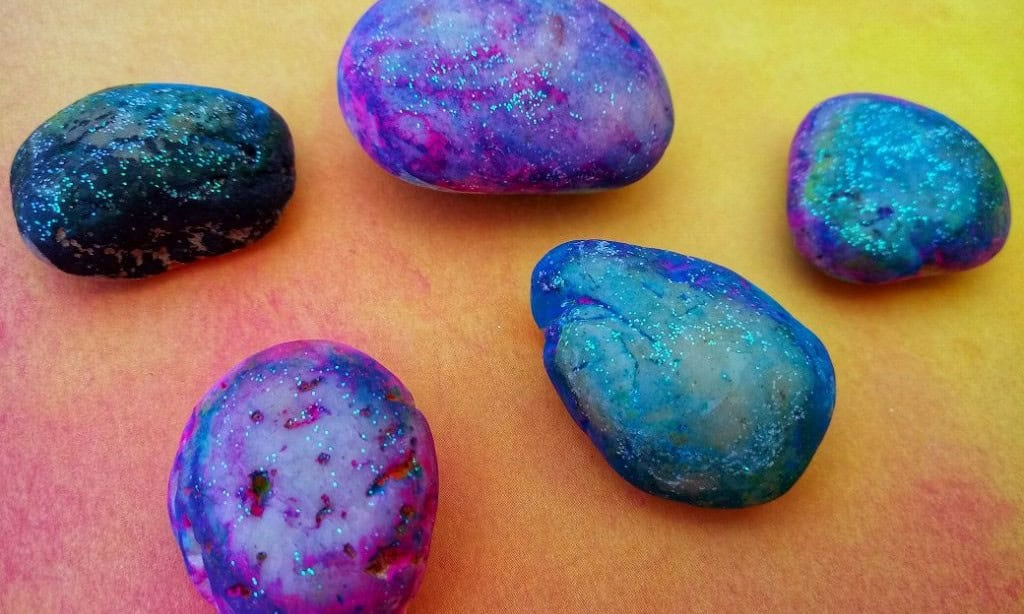 Glittery Galaxy Rocks