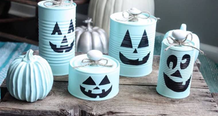 DIY Recycled Tin Can Pumpkins