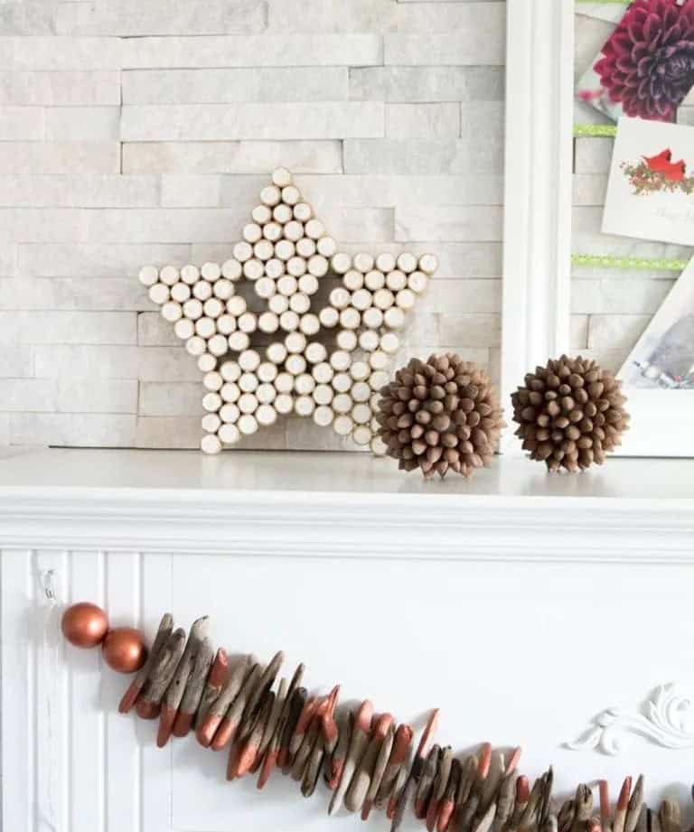 Copper-Dipped Driftwood Holiday Mantel Garland