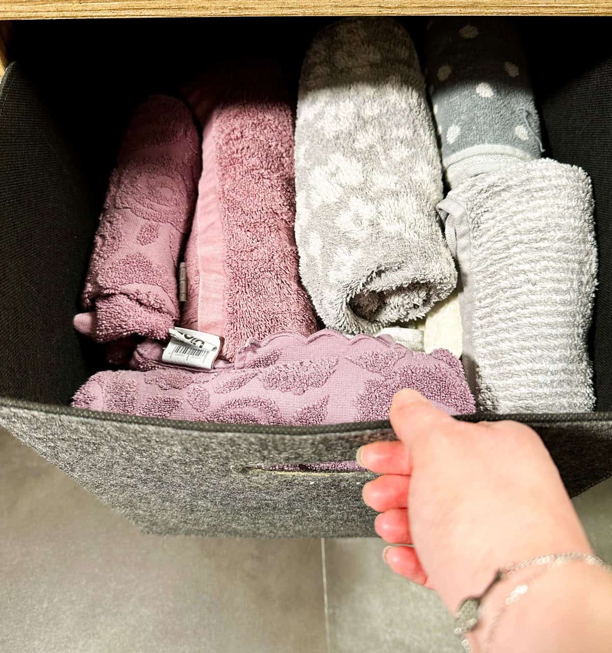 Roll Up Towels to Save Space