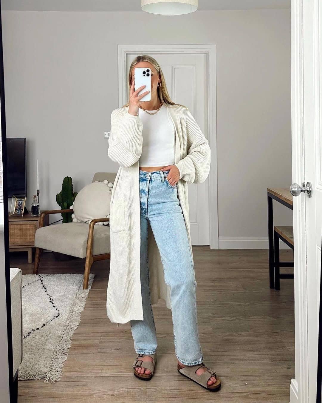 LONG CARDIGAN + JEANS