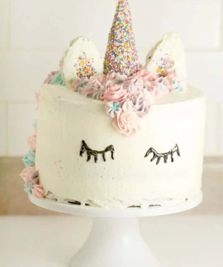 Unicorn Cake with Rainbow Layers