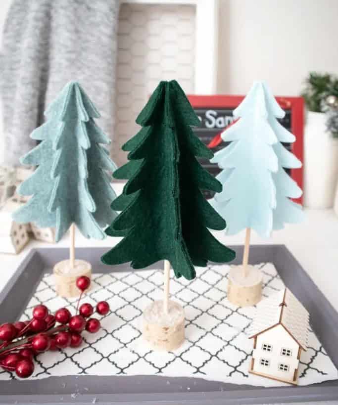 3D Felted Christmas Trees