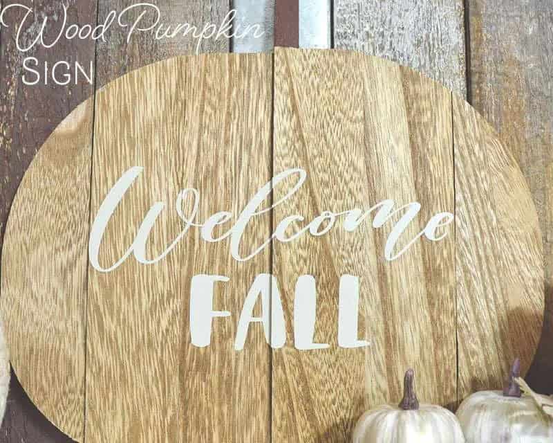 Welcome Fall Wood Pumpkin Sign