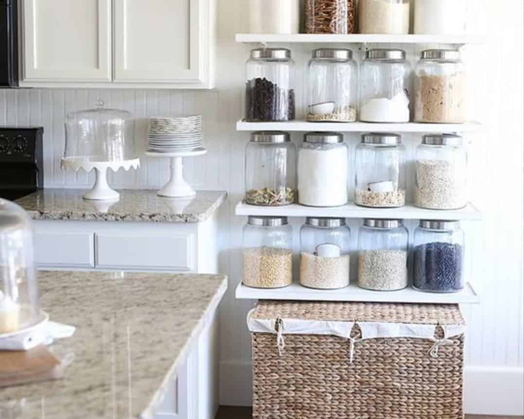 Floating Shelf Jar Storage