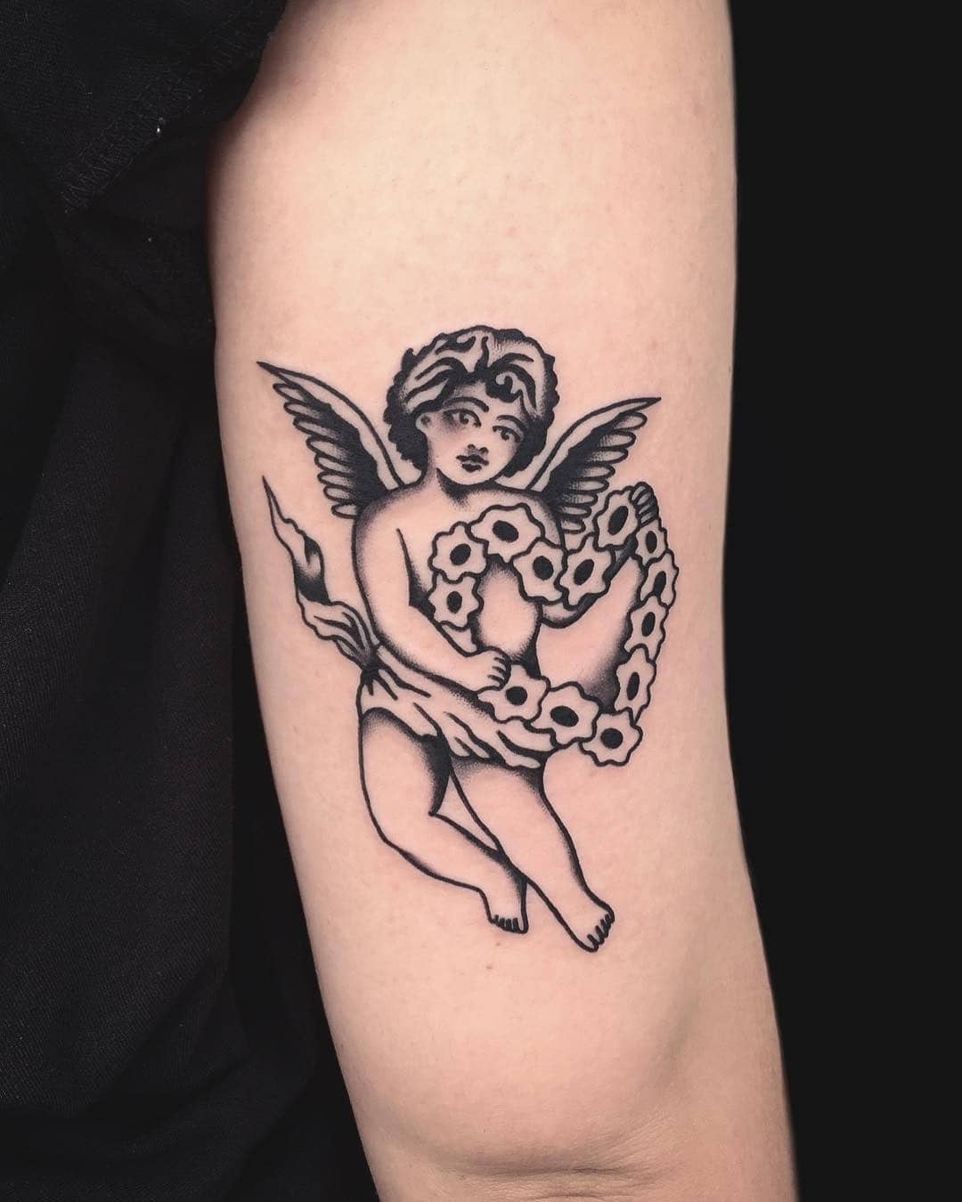 35] Angel Heart Above Elbow: Heavenly Ink