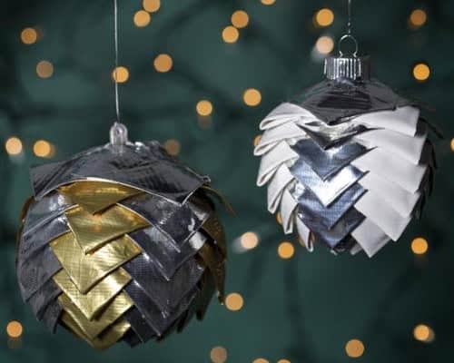 Scalloped Duct Tape Christmas Ornaments