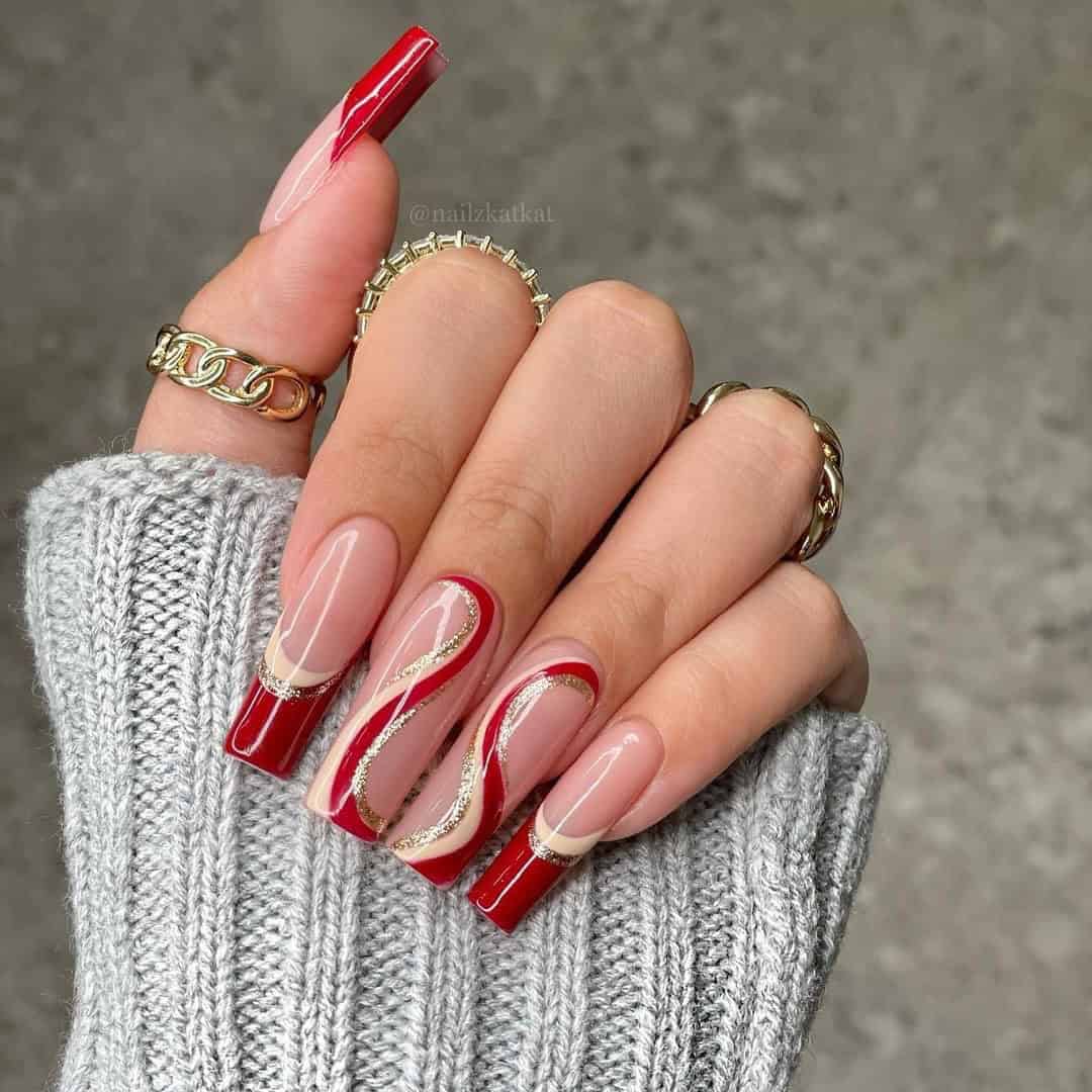 RED AND GOLD SWIRLS