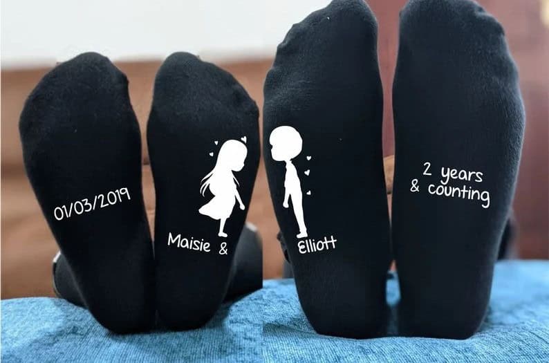 His and Hers Personalized Name Socks