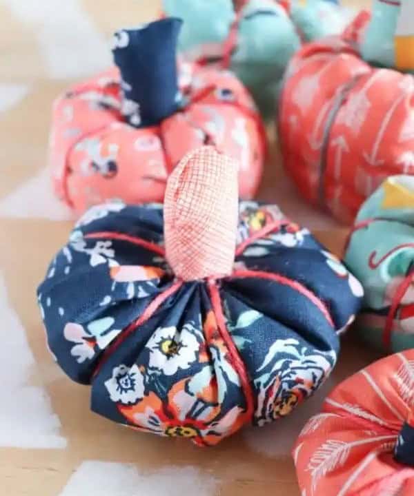 Scrap Fabric Pumpkins