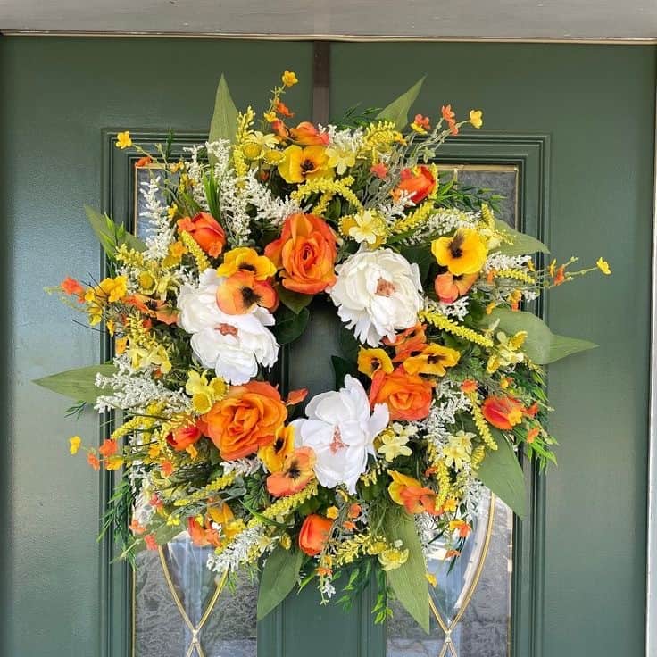 ORANGE FLORAL WREATH