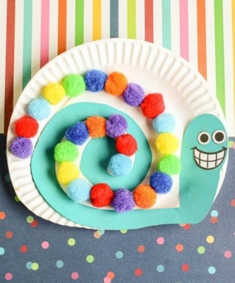 Pompom Paper Plate Snail