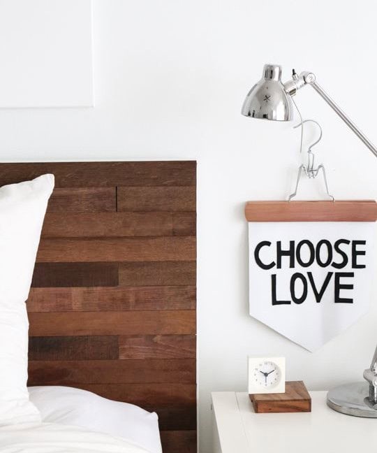 Wooden Plank Headboard with No Screws