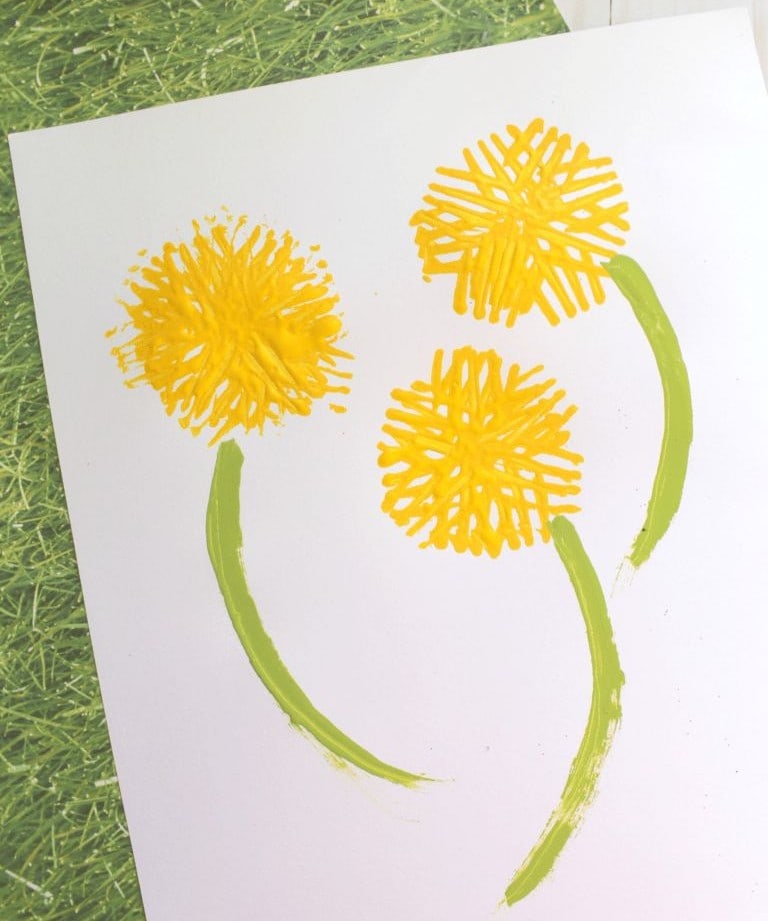 Fork Stamped Dandelions