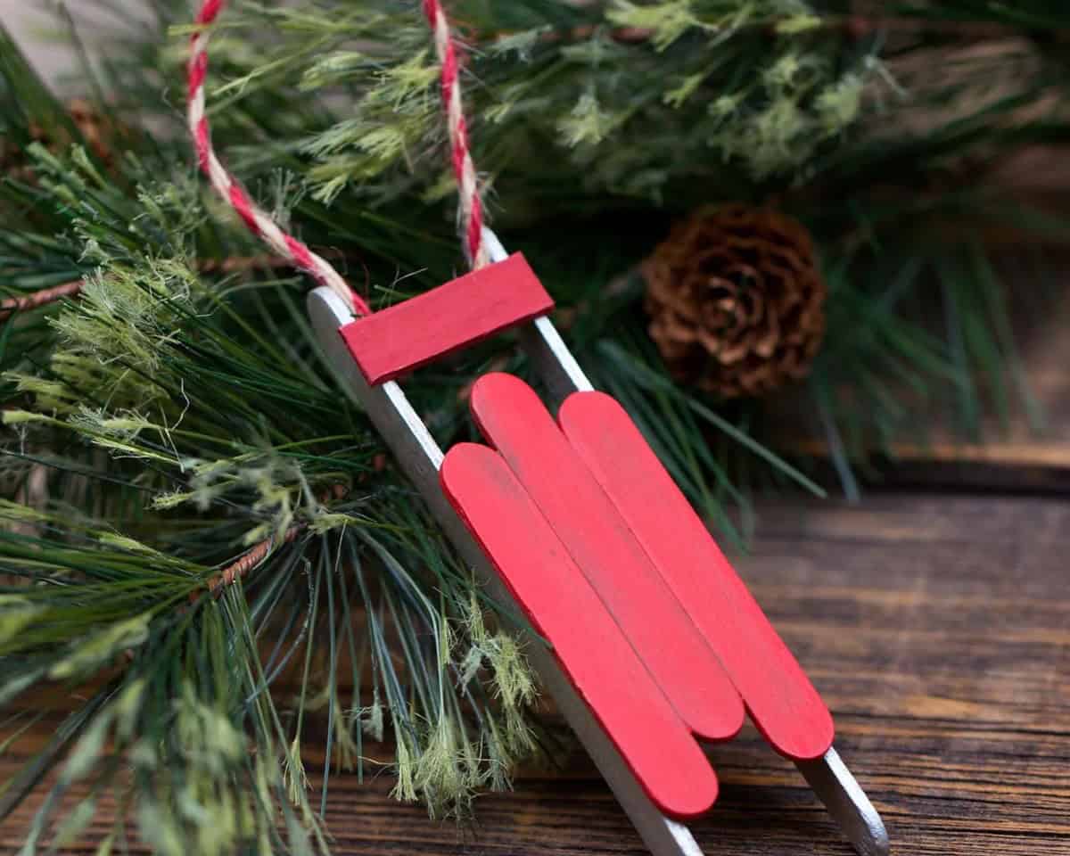 Wooden Sled Ornaments