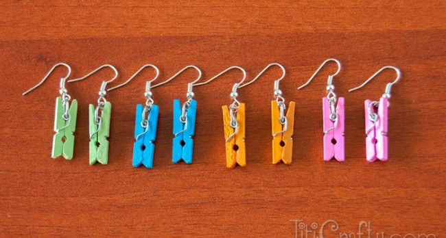 Mini Clothespin Earrings