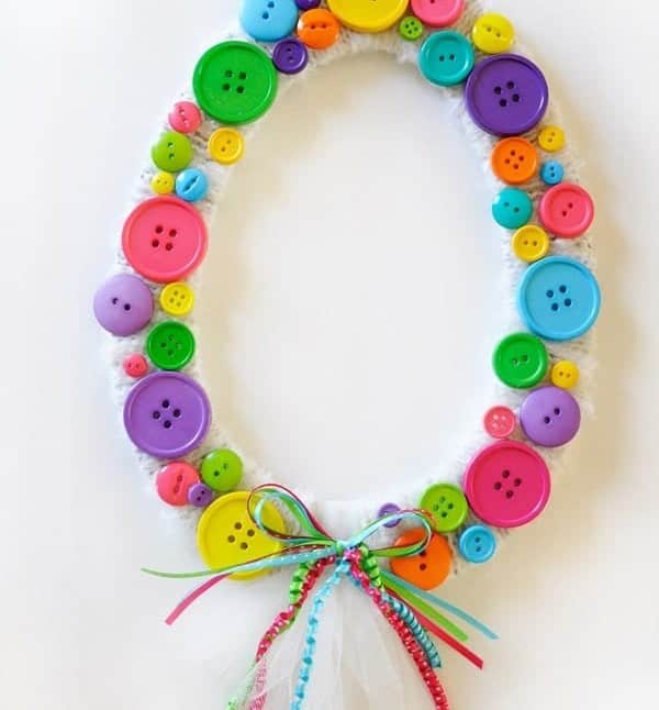 Easter Egg Button Wreath