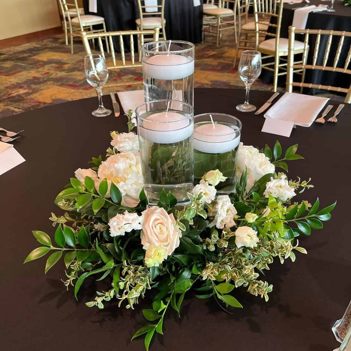 Floating Tea Light Centerpieces