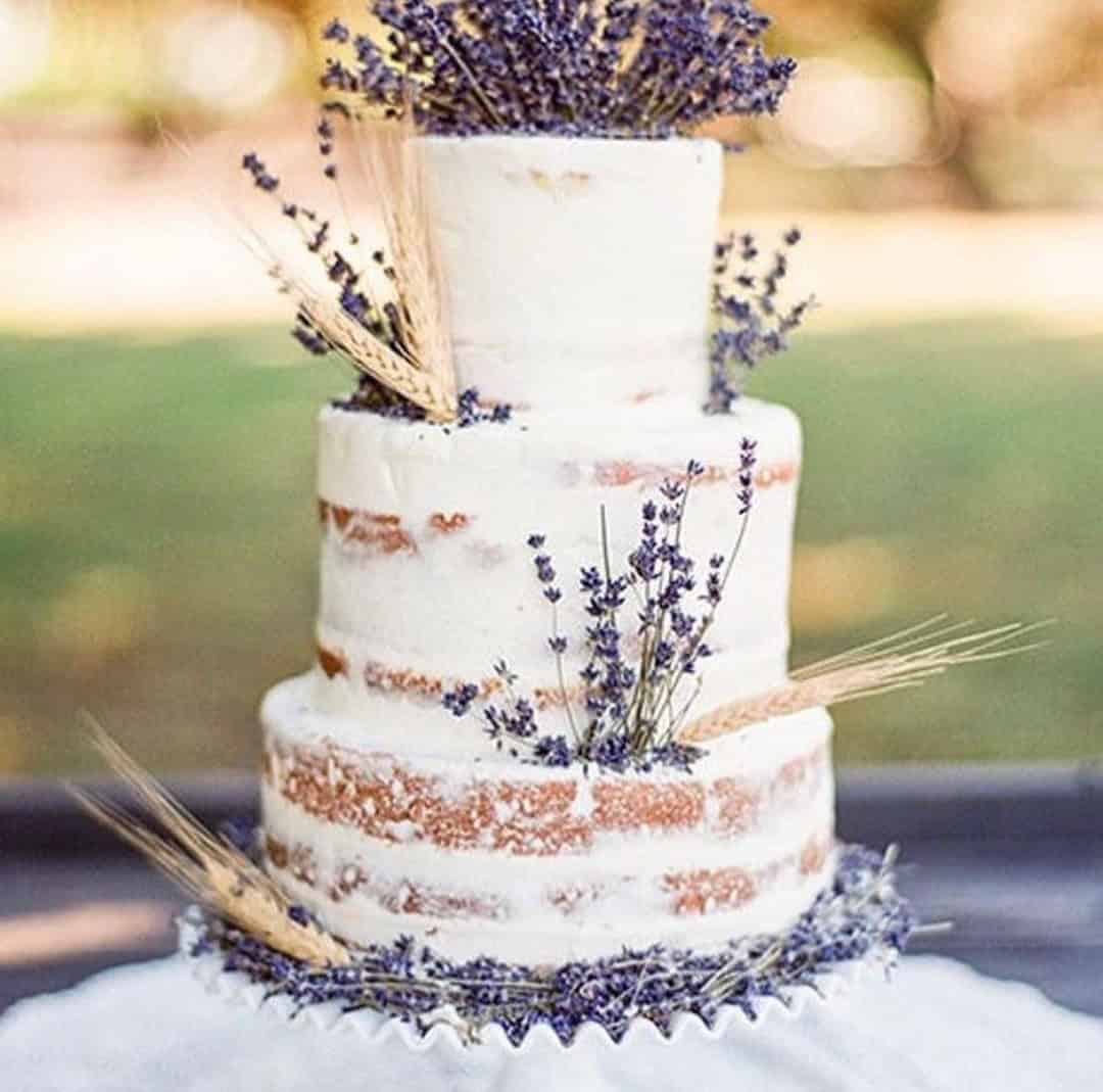 Wedding Cake With Lavender