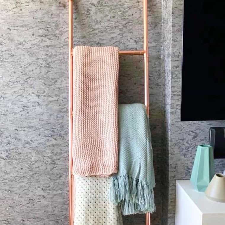 Rose Gold Ladder Storage