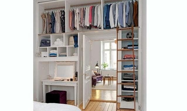 Turn Your Wall Shelving Unit into a Wardrobe