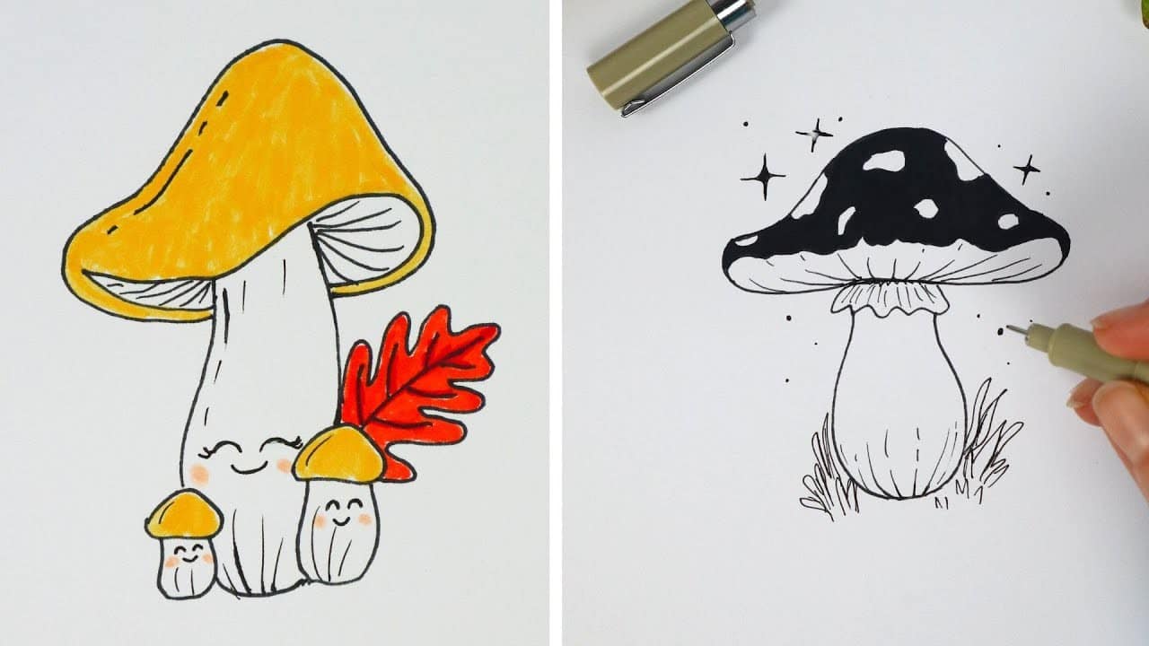 21 Easy Mushroom Drawing Ideas