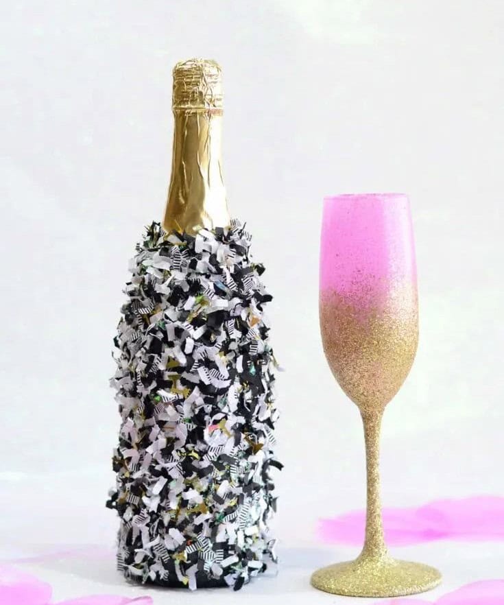 Confetti Champagne Bottle