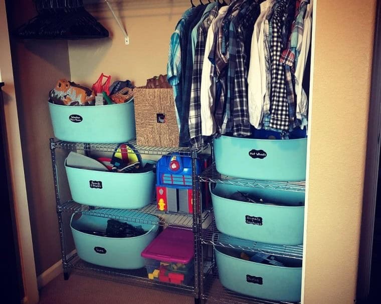 Add Metal Bins to Your Shelves