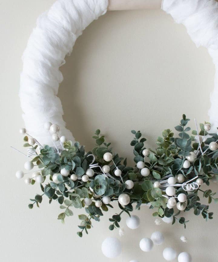 Snowy and Green Winter Wreath