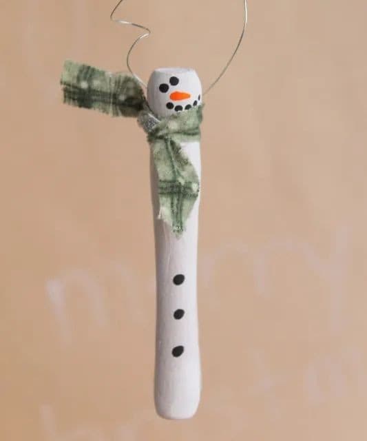 Wooden Snowman Ornament