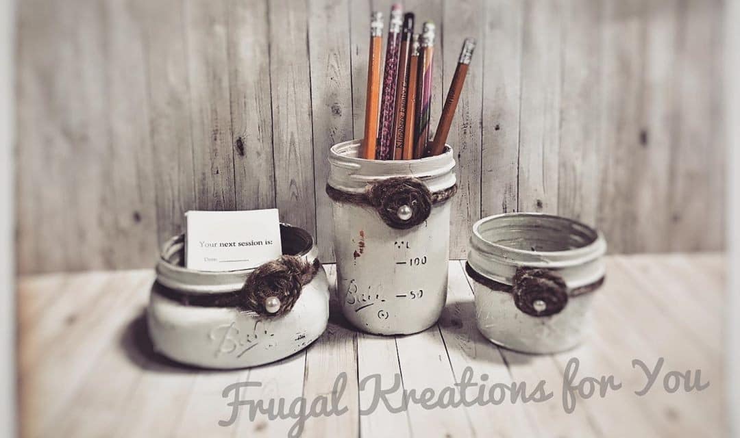 Rustic Mason Jars for Pens and Pencils