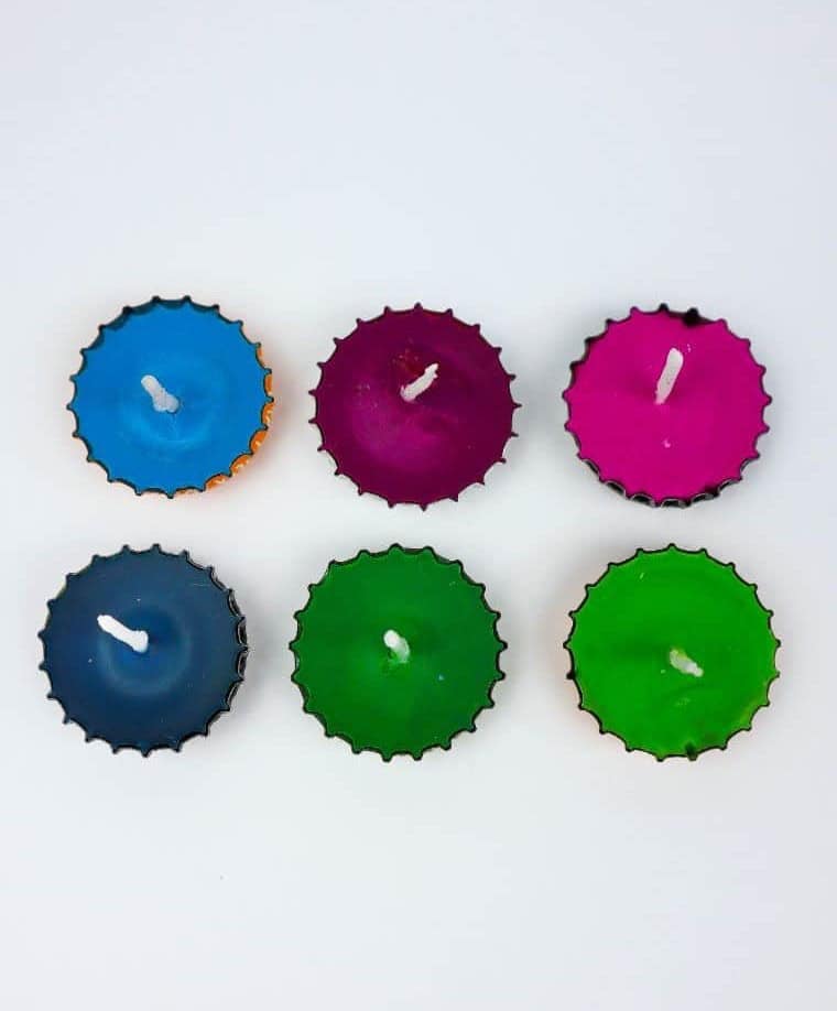 DIY Bottle Cap Candles