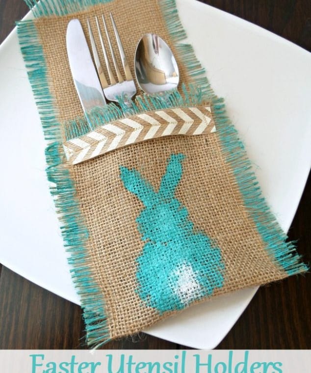 Burlap Utensil Holders for the Table