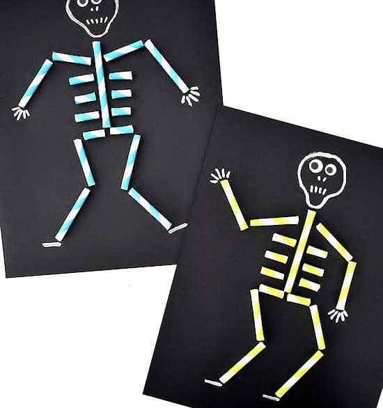 Paper Straw Skeleton Art