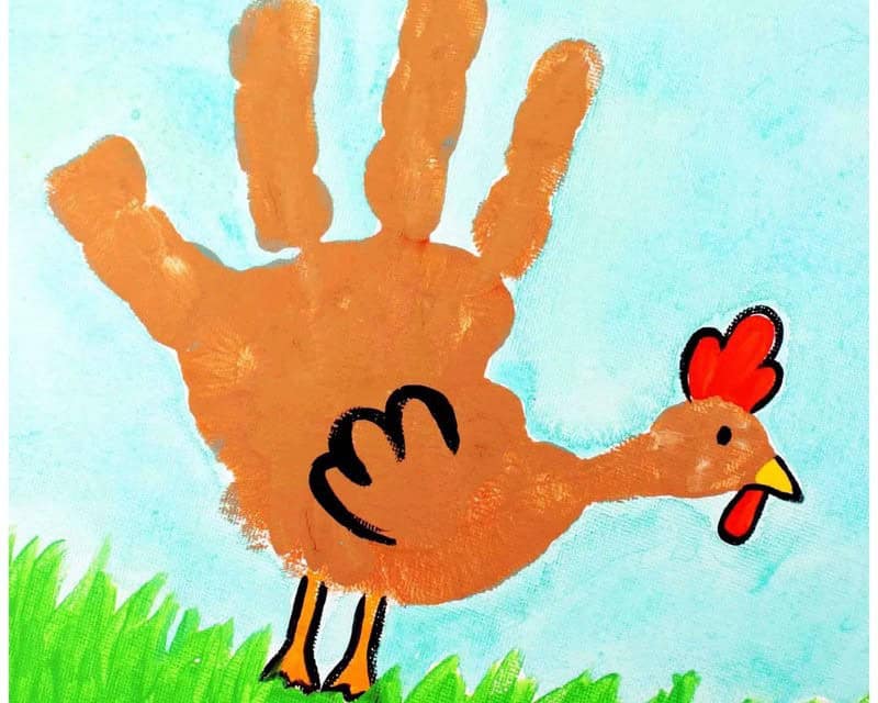 Handprint Chicken Art