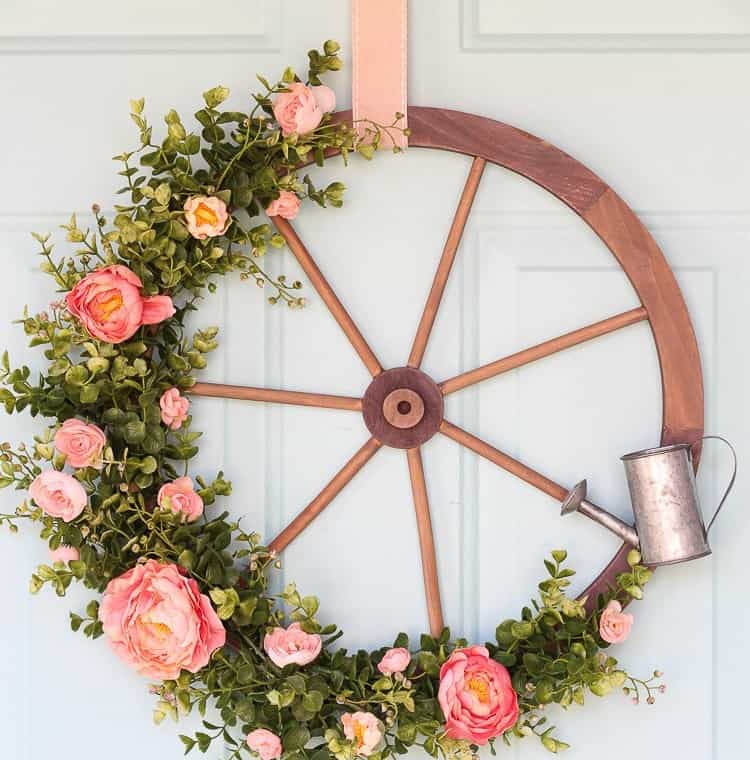 Wagon Wheel Farmhouse Style Wreath