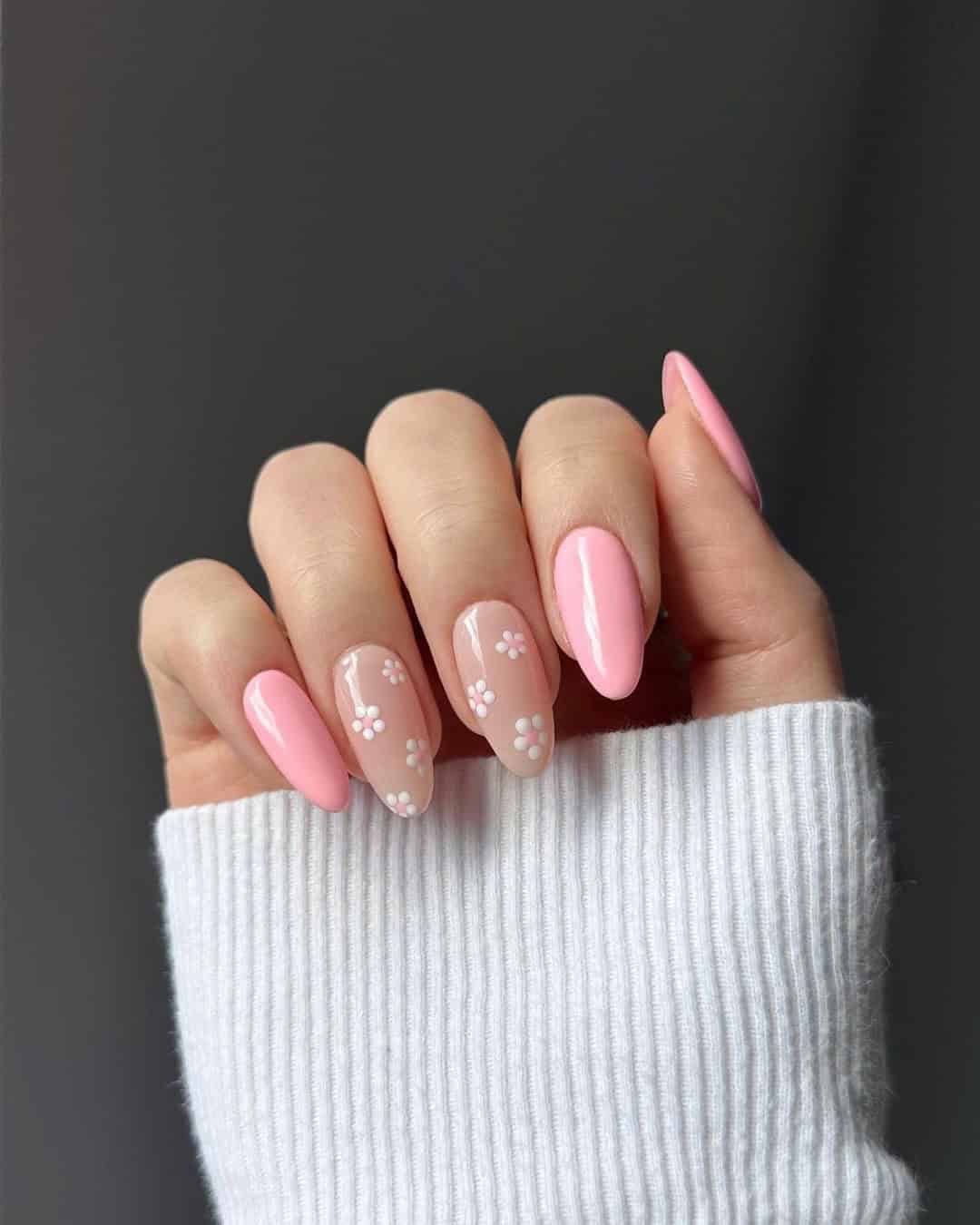 PINK FLOWER SPRING NAILS